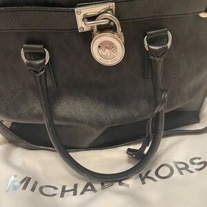 Michael Kors Black Satchel with Silver Details